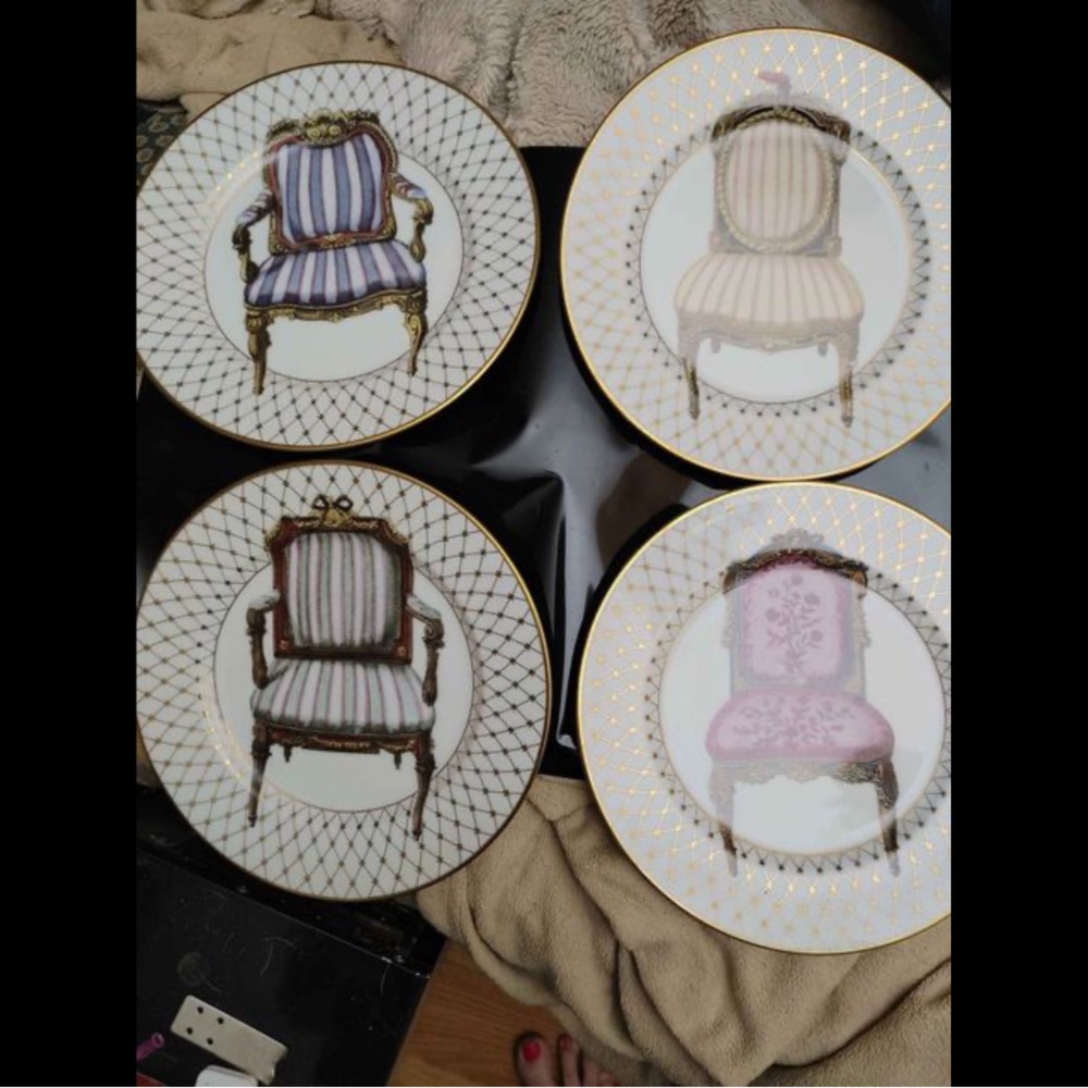 Fitz and Floyd Collectors Plates. Chaise Lounge set of 4 plates.